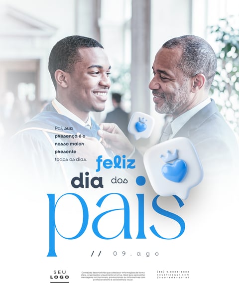 DIA DOS PAIS 09 DE AGOSTO SOCIAL MEDIA PSD EDITÁVEL 1