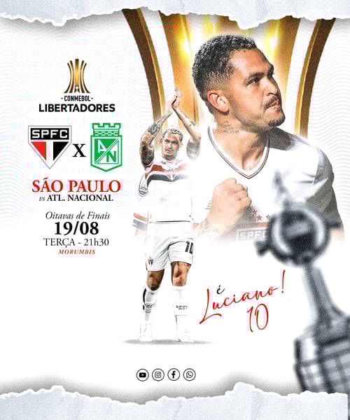 FLYER ESPORTIVO FUTEBOL LIBERTADORES SÃO PAULO LUCIANO