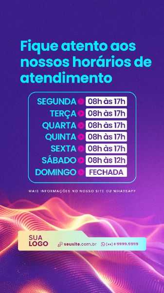 STORY - PROVEDOR DE INTERNET - HORÁRIOS DE ATENDIMENTO
