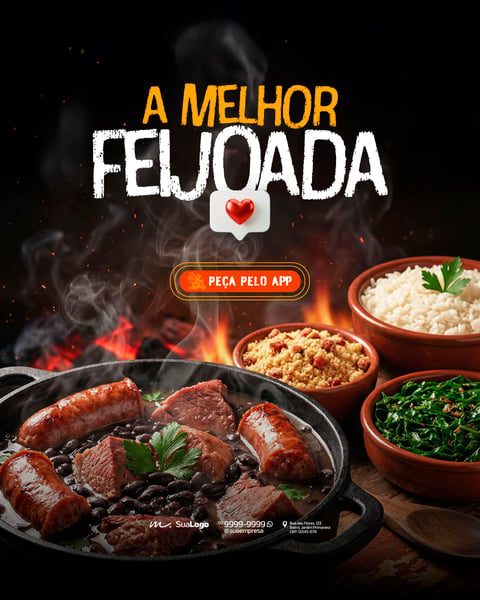 A MELHOR FEIJOADA SOCIAL MEDIA PSD EDITÁVEL