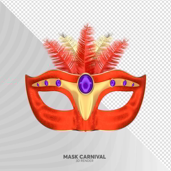 ELEMENTO 3D MÁSCARA DE CARNAVAL PNG