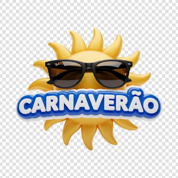Selo 3D Carnaval com Sol 3D e rayban Carnaverão 02