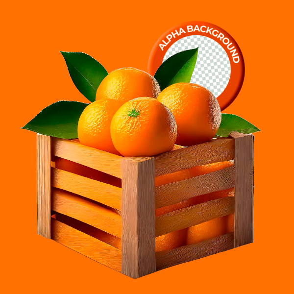 ELEMENTO CAIXOTE COM KIWI PARA COMPOSIÇÃO PNG TRANSPARENTE SEM FUNDO