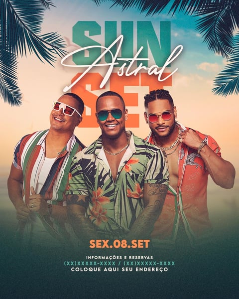 FLYER EVENTO ASTRAL SUNSET FEED