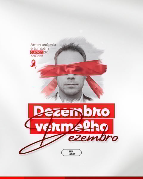 DEZEMBRO VERMELHO MÊS DE LUTA E CONSCIENTIZAÇÃO CONTRA A AIDS HIV E OUTRAS ISTS SOCIAL MEDIA PSD EDITÁVEL