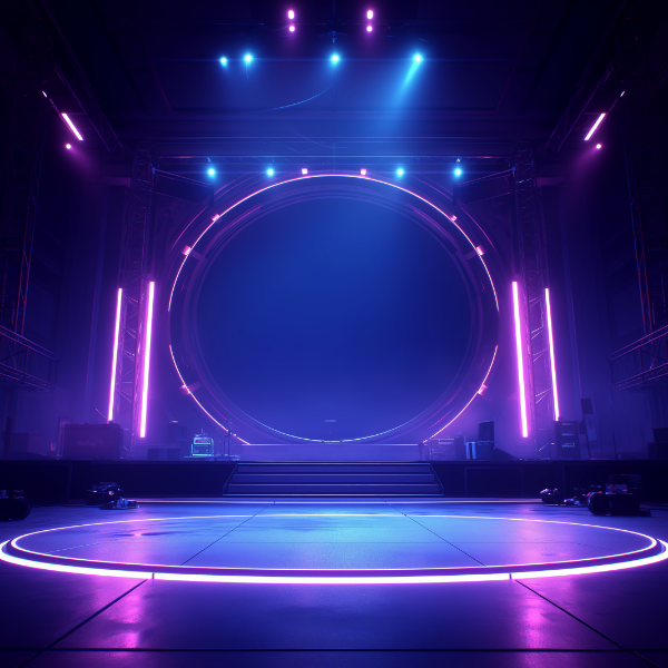 FUNDO DE PALCO COM LUZES NEON