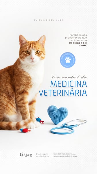 DIA MUNDIAL DA MEDICINA VETERINÁRIA SOCIAL MEDIA PSD EDITÁVEL 4 STORY