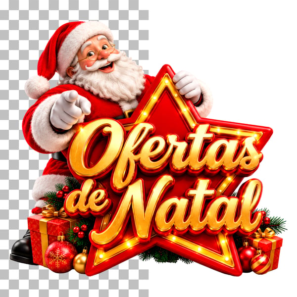 SELO 3D OFERTAS DE NATAL EM PNG