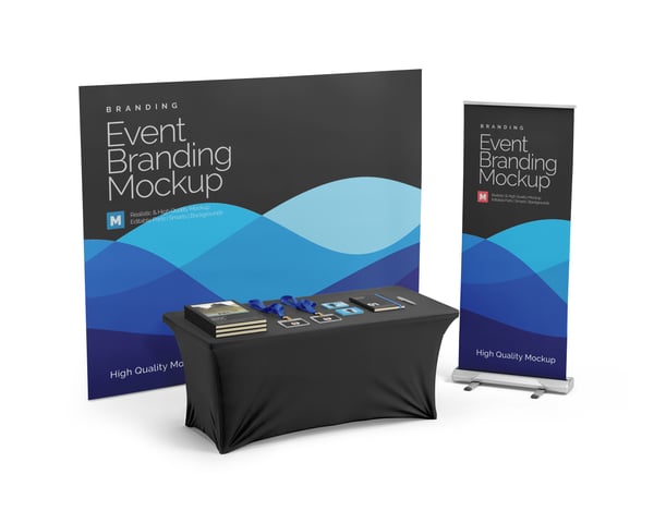 MATERIAIS PARA EVENTOS PSD EDITÁVEL MOCKUP