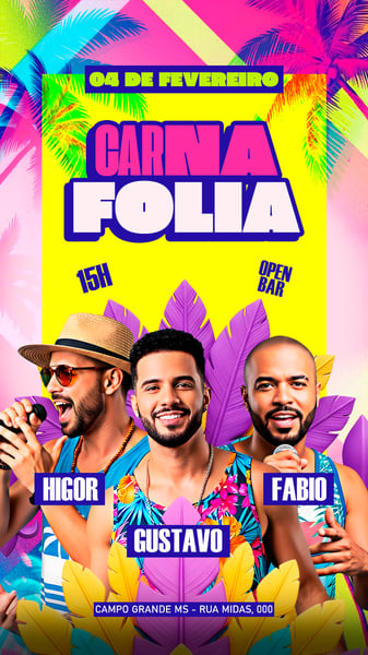 FLYER EVENTO SHOW CARNAVAL CARNAFOLIA PSD STORY 30