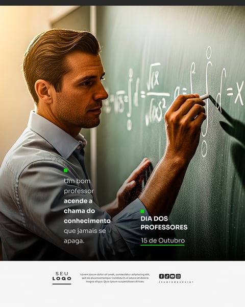 DIA DO PROFESSOR 15 DE OUTUBRO SOCIAL MEDIA PSD EDITÁVEL 2