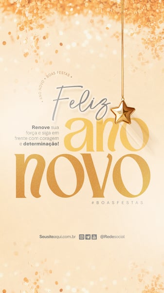 FELIZ ANO NOVO REVEILLON BOAS FESTAS SOCIAL MEDIA PSD EDITÁVEL