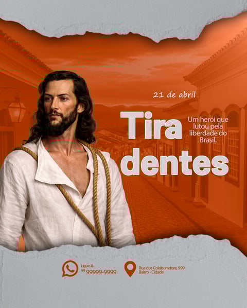 DIA DE TIRADENTES 21 DE ABRIL SOCIAL MEDIA PSD EDITÁVEL