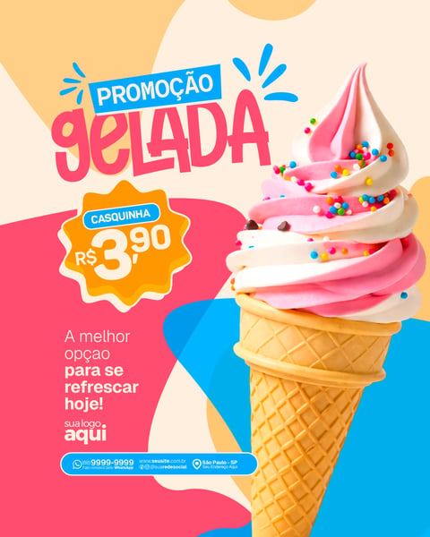 Social Media Sorveteria PSD Editável