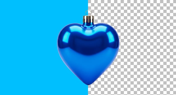 ELEMENTO 3D DE CORAÇÃO NATALINO AZUL ESCURO