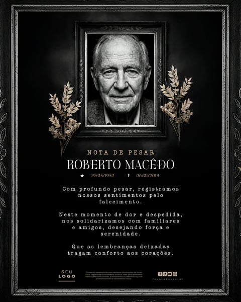 NOTA DE PESAR FALECIMENTO LUTO SOCIAL MEDIA PSD EDITÁVEL 3