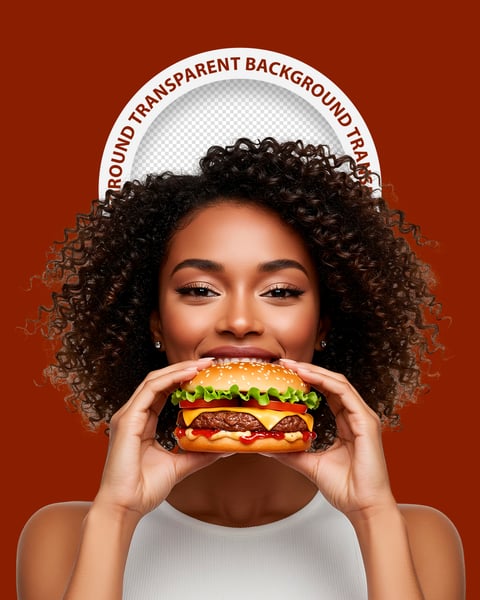 MULHER COMENDO HAMBÚRGUER