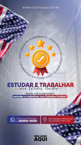 STORY - VISTO AMERICANO | INTERCÂMBIO | PSD EDITÁVEL