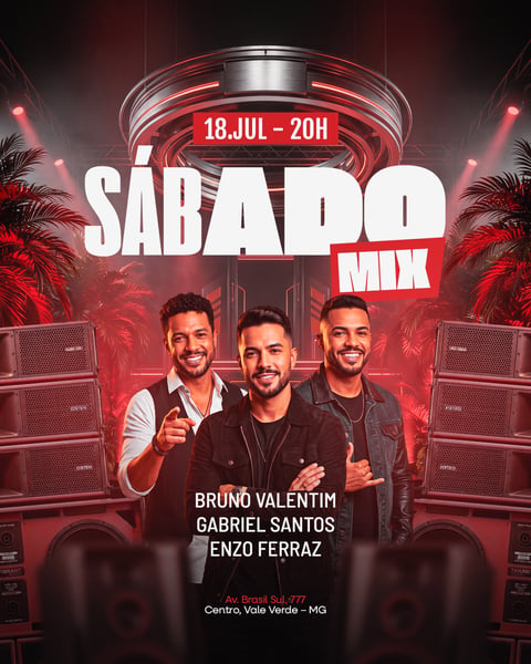 FLYER EVENTO DE SHOWS SÁBADO MIX FEED 245