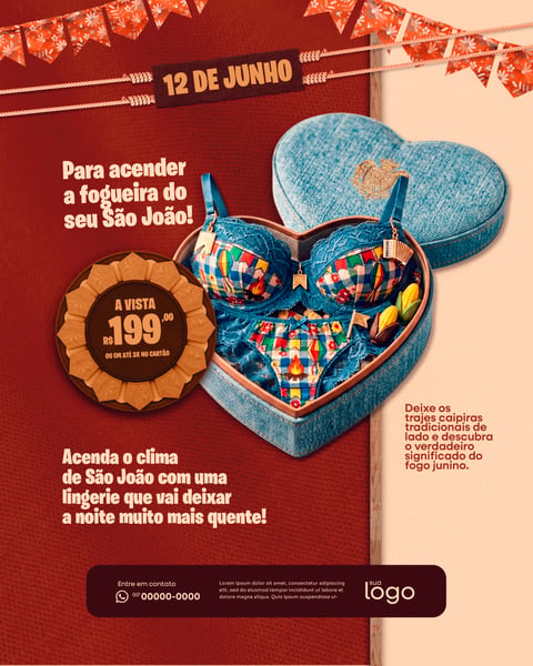 DIA DOS NAMORADOS ARRAIÁ DE PROMOÇÕES DE PRODUTOS SOCIAL MEDIA PSD EDITÁVEL 4