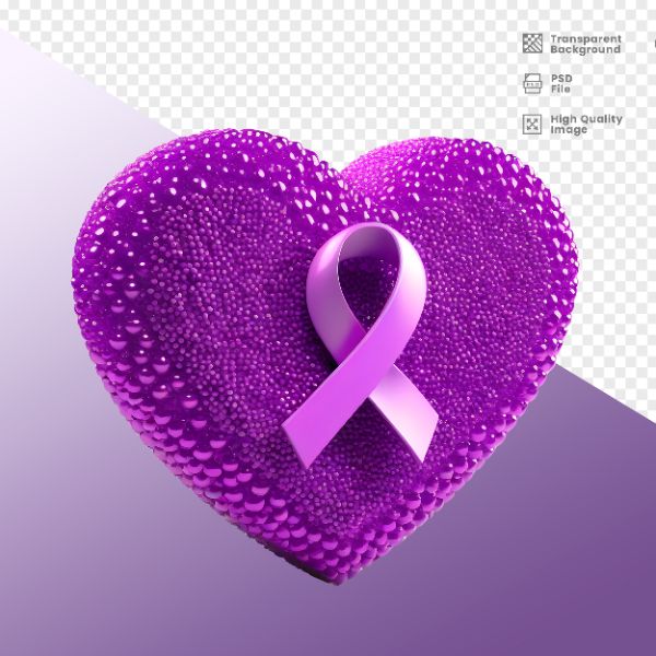 ELEMENTO PARA COMPOSIÇÃO DE CORAÇÃO 3D ROXO