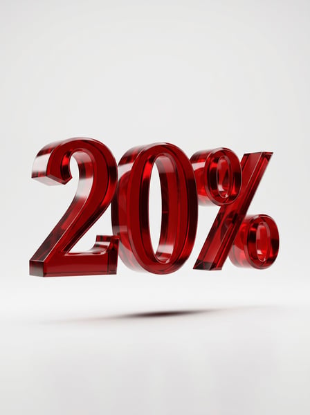 TEXTO 3D 20% PARA CAMPANHAS DE DESCONTOS 01