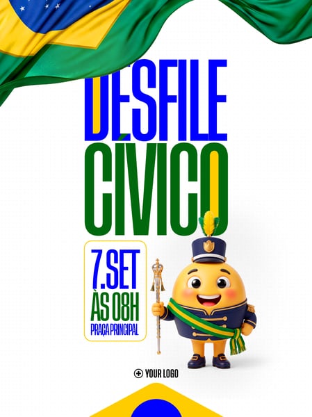 BRASIL 7 DE SETEMBRO EVENTO CÍVICO SOCIAL MEDIA FLYER PSD EDITÁVEL