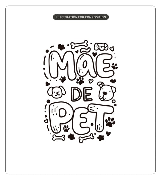 LETTERING MÃE DE PET VECTOR