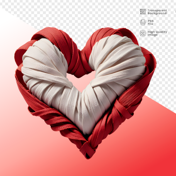 CORAÇÃO DE FITA -  ELEMENTO 3D CORAÇÃO  PARA COMPOSIÇÃO