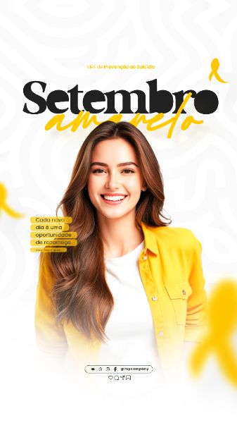 SETEMBRO AMARELO MÊS DE PREVENÇÃO AO SUICÍDIO SOCIAL MEDIA FLYER PSD EDITÁVEL