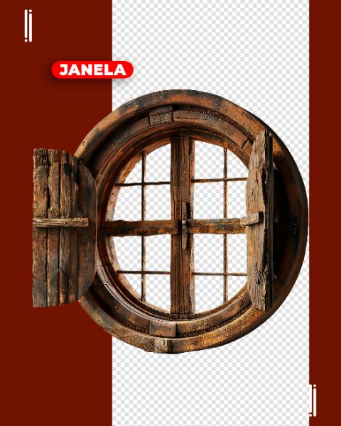 JANELA DE MADEIRA | PARA COMPOSIÇÃO | IMAGEM SEM FUNDO | PSD EDITÁVEL