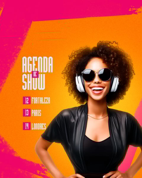 AGENDA DE SHOW SOCIAL MEDIA PSD EDITÁVEL