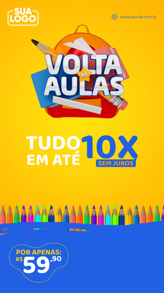 POST LOJA MATERIAL ESCOLAR VOLTA ÀS AULAS STORIES