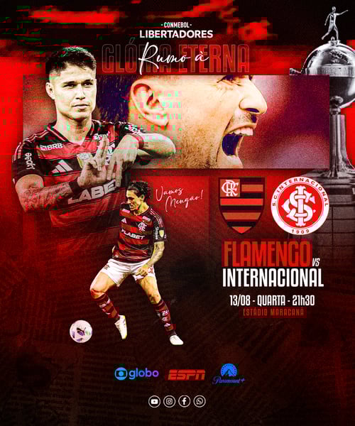 FLYER ESPORTIVO FUTEBOL LIBERTADORES FLAMENGO vs INTERNACIONAL 