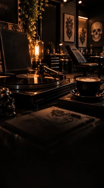 MESA COM TOCA DISCOS