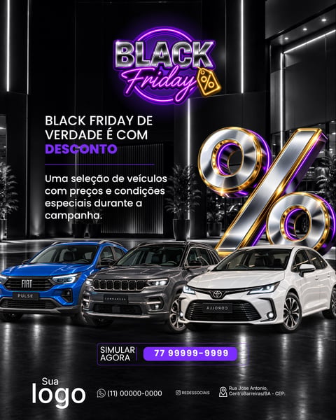 BLACK FRIDAY CONCESSIONÁRIA DE CARROS SOCIAL MEDIA PSD EDITÁVEL 3