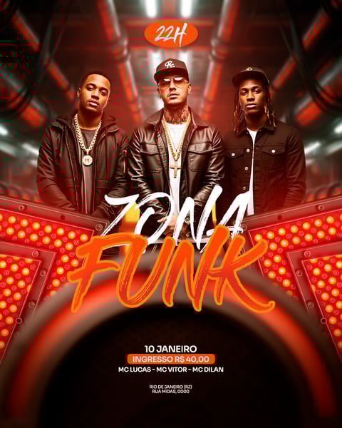 FLYER EVENTO SHOW ZONA FUNK PSD FEED 44