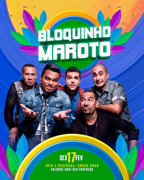 FLYER EVENTO CARNAVAL BLOQUINHO FEED