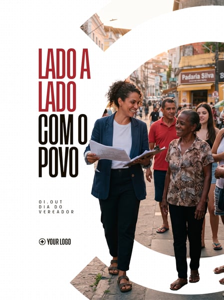 DIA DO VEREADOR LADO A LADO COM O POVO SOCIAL MEDIA FLYER PSD EDITÁVEL