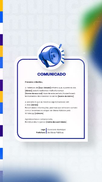 PREFEITURA COMUNICADO AVISO INFORME IMPORTANTE SOCIAL MEDIA FLYER PSD EDITÁVEL