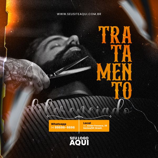 BARBEARIA, BARBEIRO, CABELELEIRO - SOCIAL MEDIA - PSD EDITÁVEL