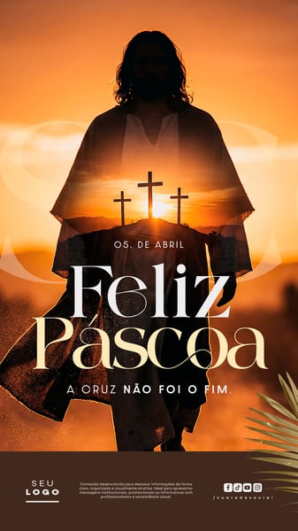 FELIZ PÁSCOA 05 DE ABRIL A CRUZ NÃO FOI O FIM STORY SOCIAL MEDIA PSD EDITÁVEL 3