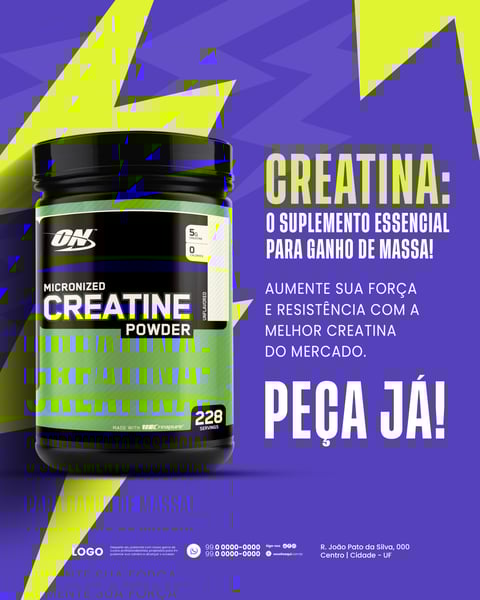 LOJA DE SUPLEMENTOS  CREATINA PEÇA JÁ A SUA