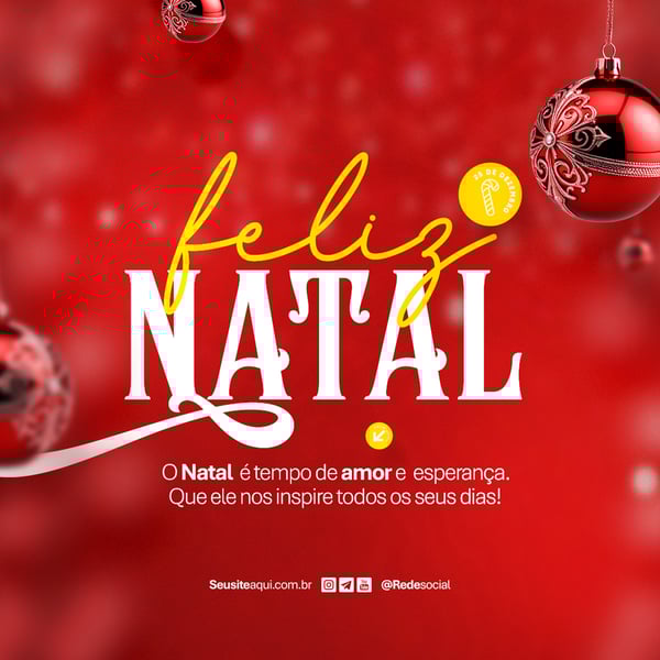 FELIZ NATAL 25 DE DEZEMBRO SOCIAL MEDIA PSD EDITÁVEL
