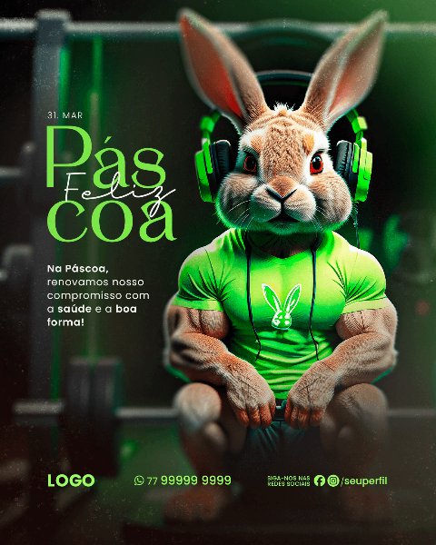 PÁSCOA 31 DE MARÇO - SOCIAL MEDIA PARA ACADEMIA