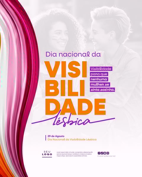 DIA NACIONAL DA VISIBILIDADE LÉSBIKA 29 DE AGOSTO SOCIAL MEDIA PSD EDITÁVEL 3