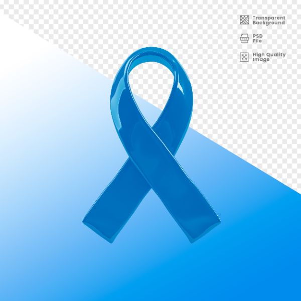 ELEMENTO 3D PARA COMPOSIÇÃO FITA AZUL LUTA CONTRA O CÂNCER
