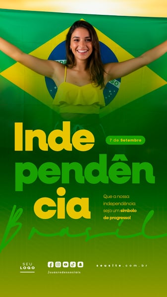 INDEPENDÊNCIA DO BRASIL 7 DE SETEMBRO STORY SOCIAL MEDIA EDITÁVEL