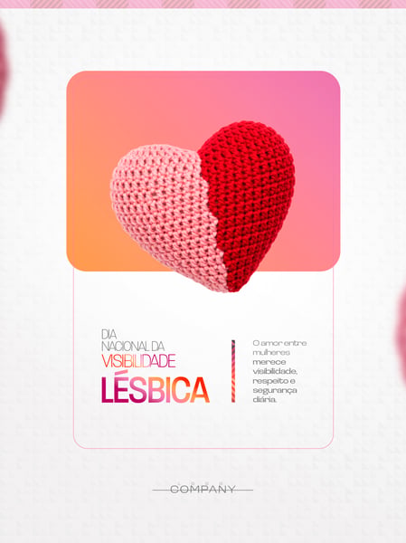 DIA NACIONAL VISIBILIDADE LÉSBICA SOCIAL MEDIA FLYER PSD EDITÁVEL