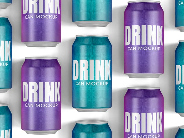 LATA DE BEBIDA MOCKUP REFRIGERANTE SUCO ÁLCOOL RÓTULO EMBALAGEM REFRESCO PSD